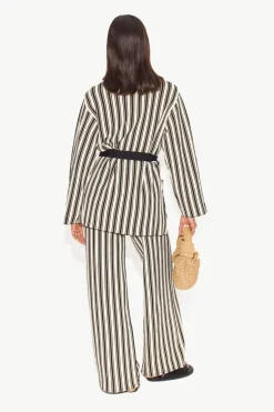 Knits By Jabber Pant in Black/Rice Flour Stripe