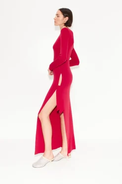 Knits By Long Sleeve Junjo Dress in Sangria