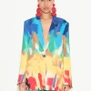 Lennox Crepe Jacket in Palette Print