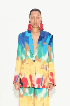 Lennox Crepe Jacket in Palette Print