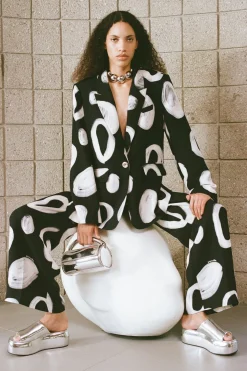 Lennox Crepe Jacket in Painted Dot
