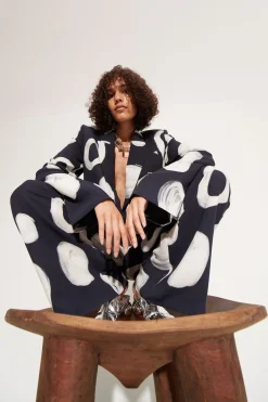 Lennox Crepe Jacket in Painted Dot