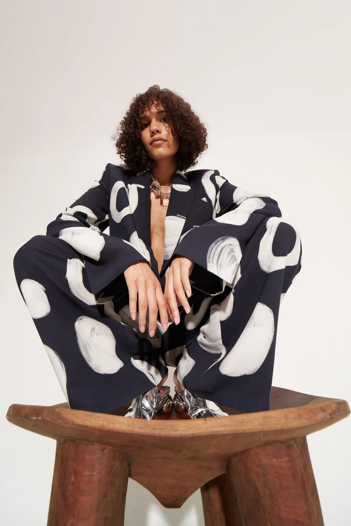Lennox Crepe Jacket in Painted Dot