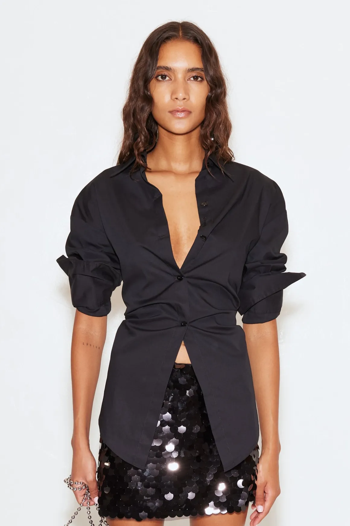 Loch Button Up in Black