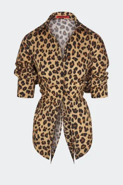 Loch Poplin Button Up in Cheetah
