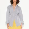Lolo Poplin Top in Pinstripe