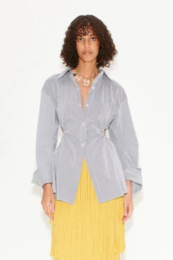 Lolo Poplin Top in Pinstripe