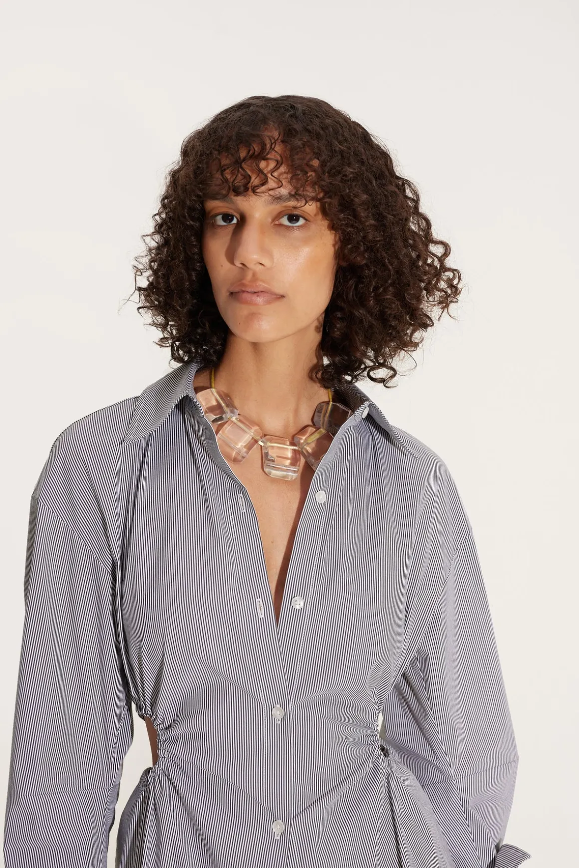 Lolo Poplin Top in Pinstripe