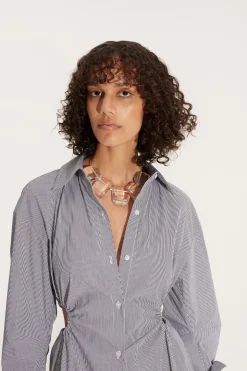 Lolo Poplin Top in Pinstripe