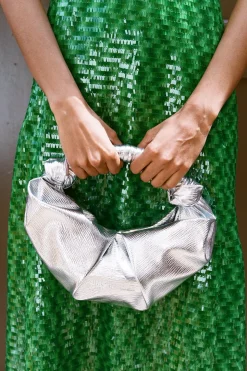 Lopsy Bag in Textured Silver