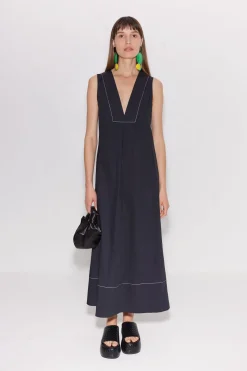 Mar Poplin Dress in Black