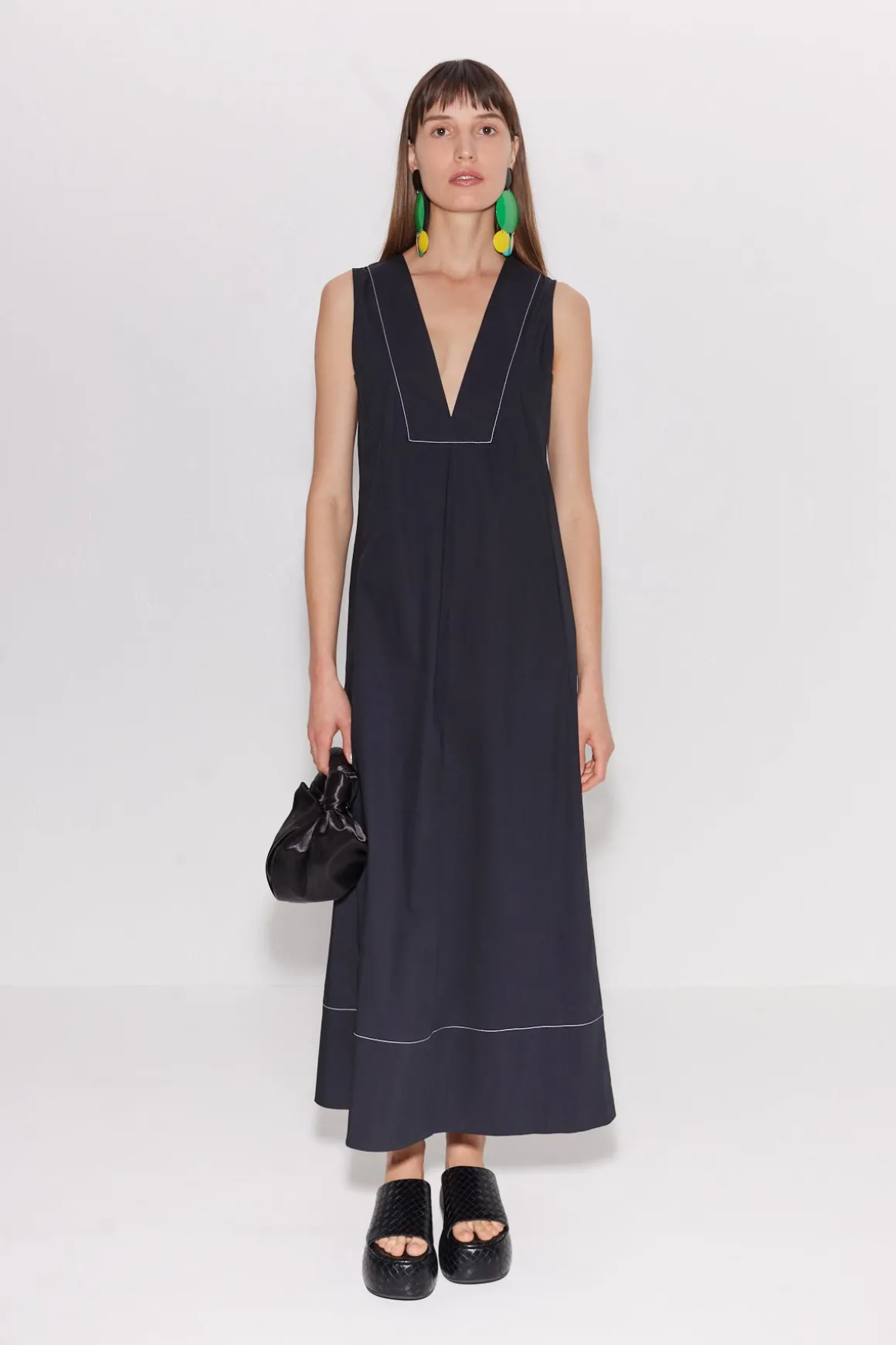 Mar Poplin Dress in Black