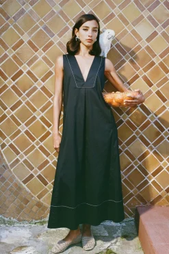Mar Poplin Dress in Black