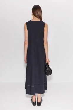 Mar Poplin Dress in Black