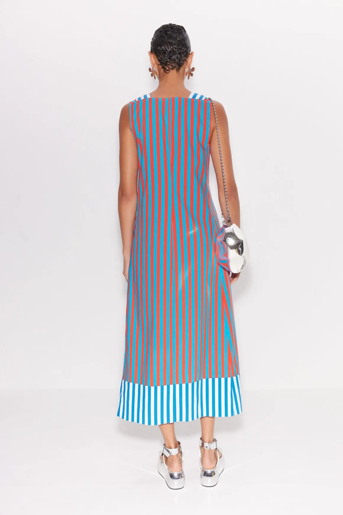 Mar Striped Poplin Dress in Stripe Combo
