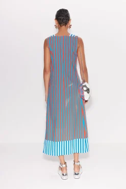 Mar Striped Poplin Dress in Stripe Combo