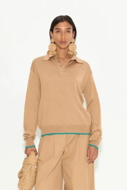 Marcel Polo Sweater in Khaki