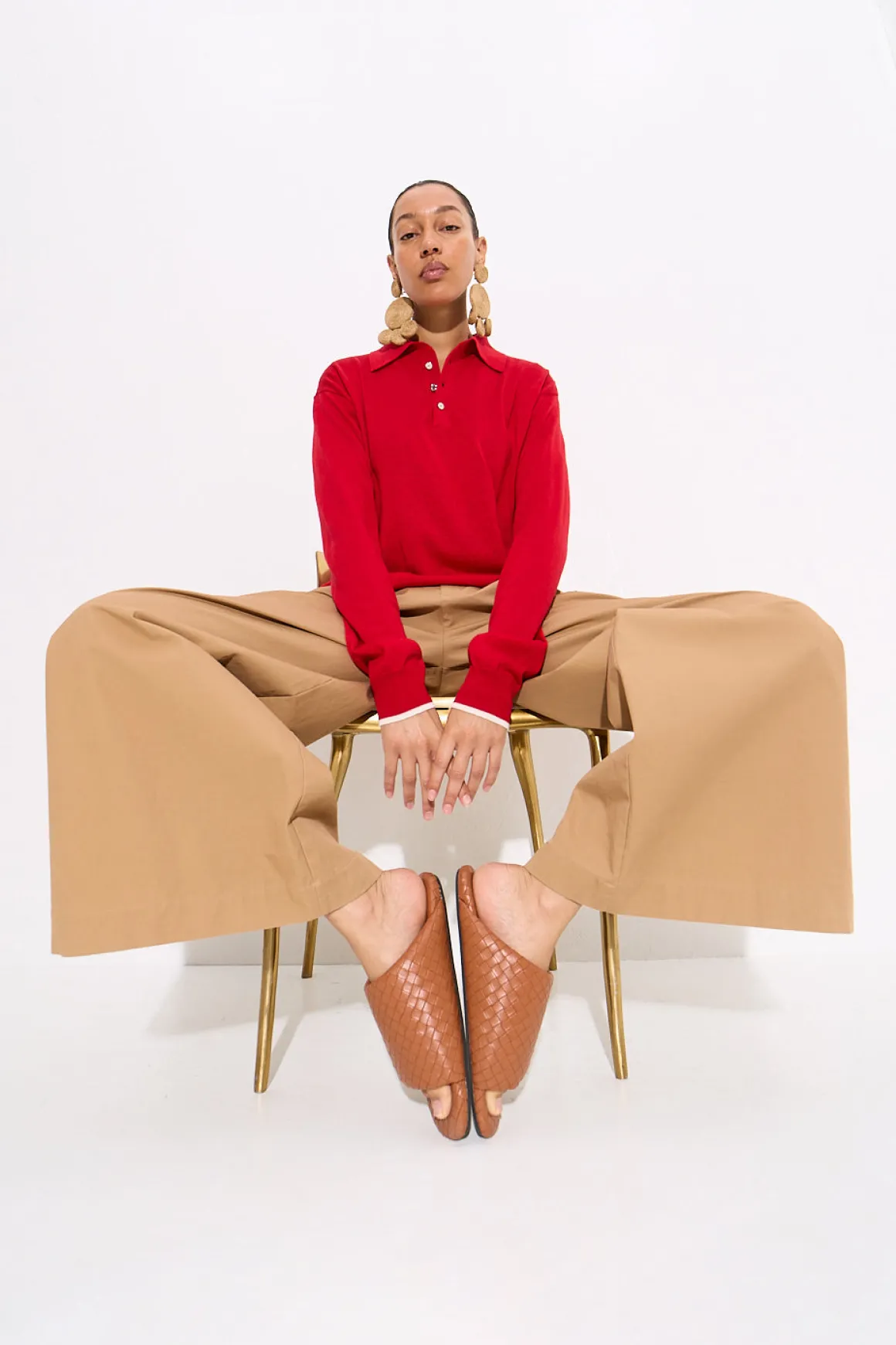 Marcel Polo Sweater in Lucky Red