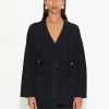 Max Belted Knit Cardigan in Black