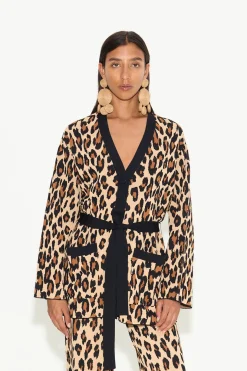 Max Belted Knit Cardigan in Cheetah
