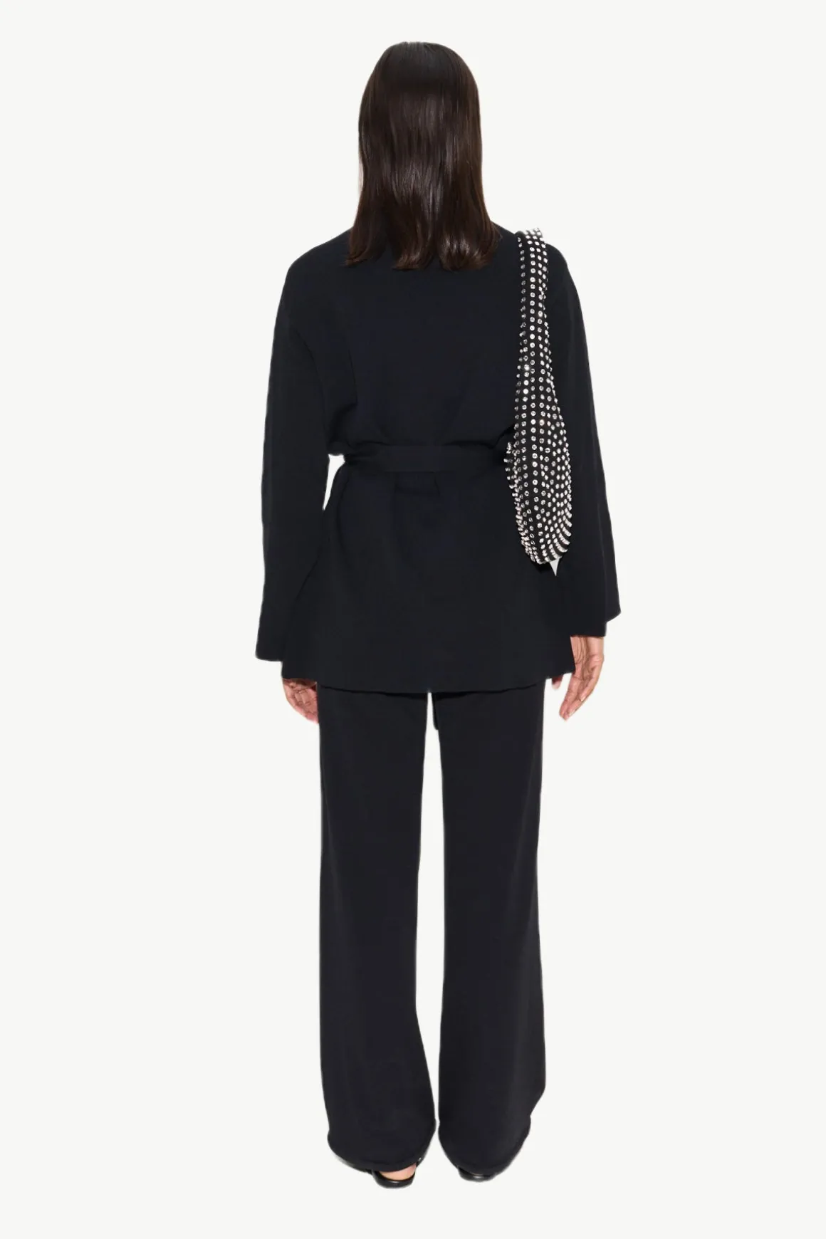 Max Belted Knit Cardigan in Black