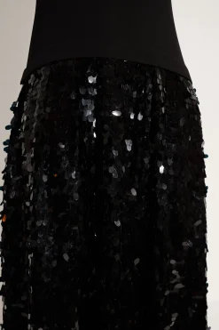 Memphis Crepe Sequin Dress in Black