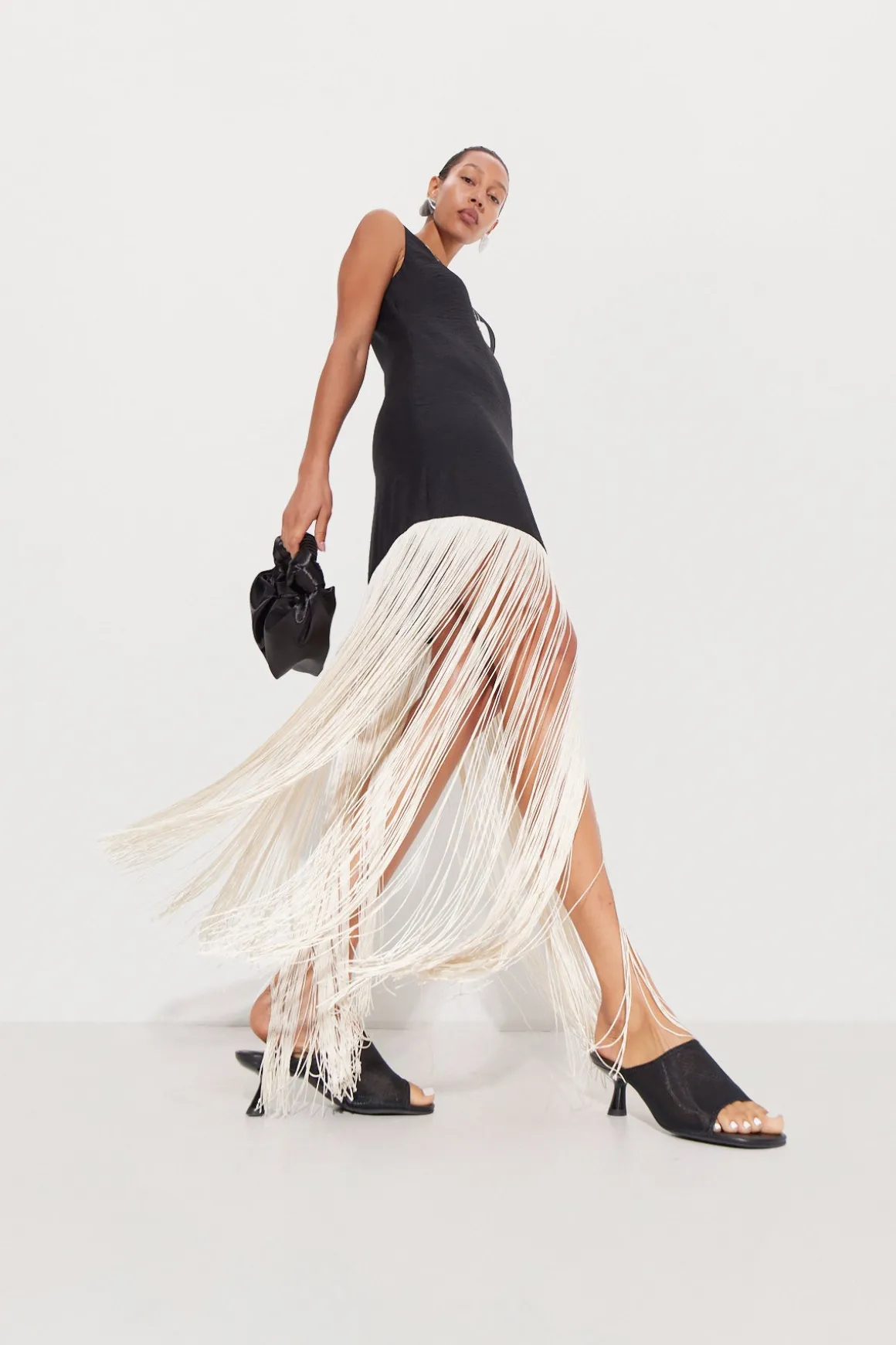Mesh Beep Heel in Black