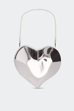 Molded Heart Bag in Silver