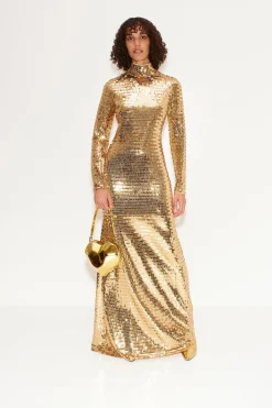 Molded Heart Bag in Star Gold