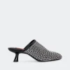 Nailhead Beep Mule in Black/Silver