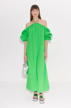 Oleander Poplin Dress in Gummy Green