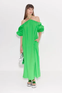 Oleander Poplin Dress in Gummy Green