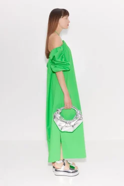 Oleander Poplin Dress in Gummy Green