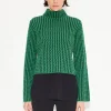 Peep Textured Knit Sweater in Gummy Green