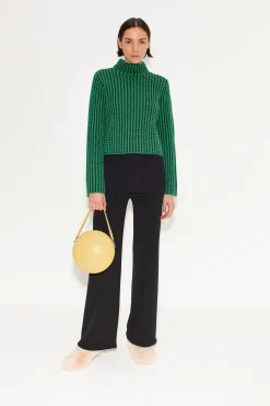 Peep Textured Knit Sweater in Gummy Green
