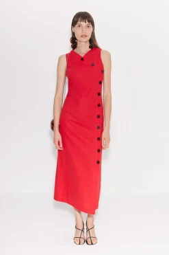 Phoenix Linen Dress in Paprika