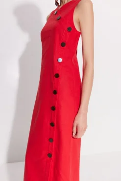 Phoenix Linen Dress in Paprika