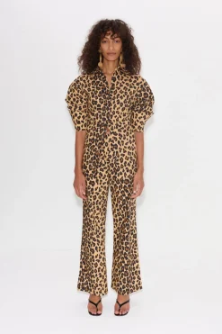 Pia Poplin Pant In Cheetah