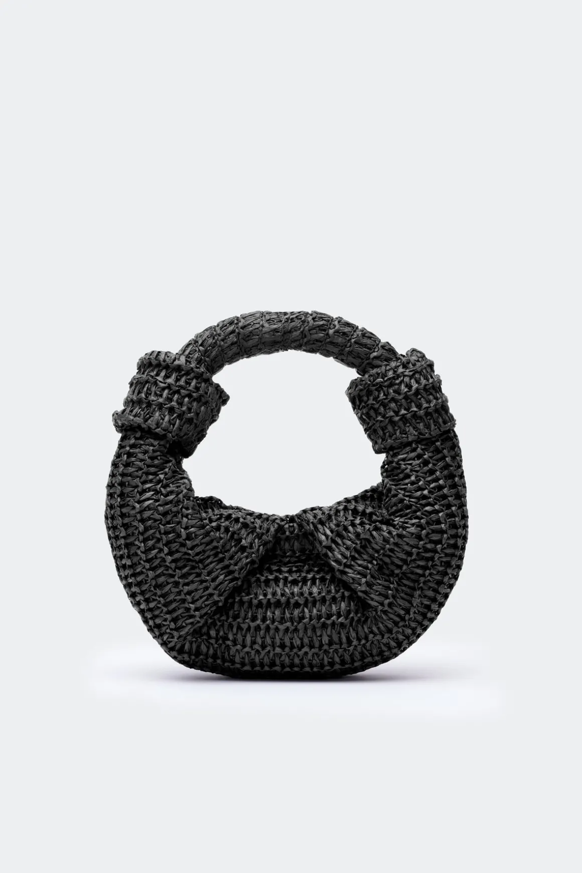 Raffia Lopsy Bag in Black