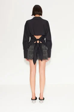 River Fringe Skirt in Black