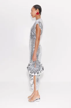 Sequin Argan Dress in Satellite Silver