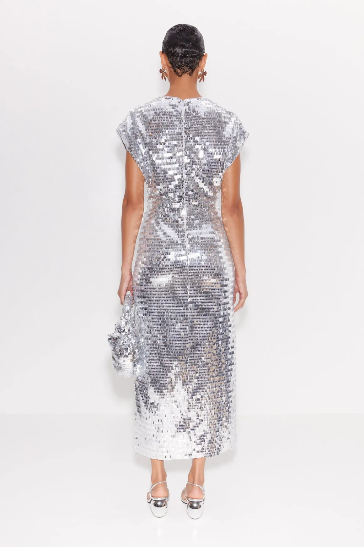 Sequin Argan Dress in Satellite Silver