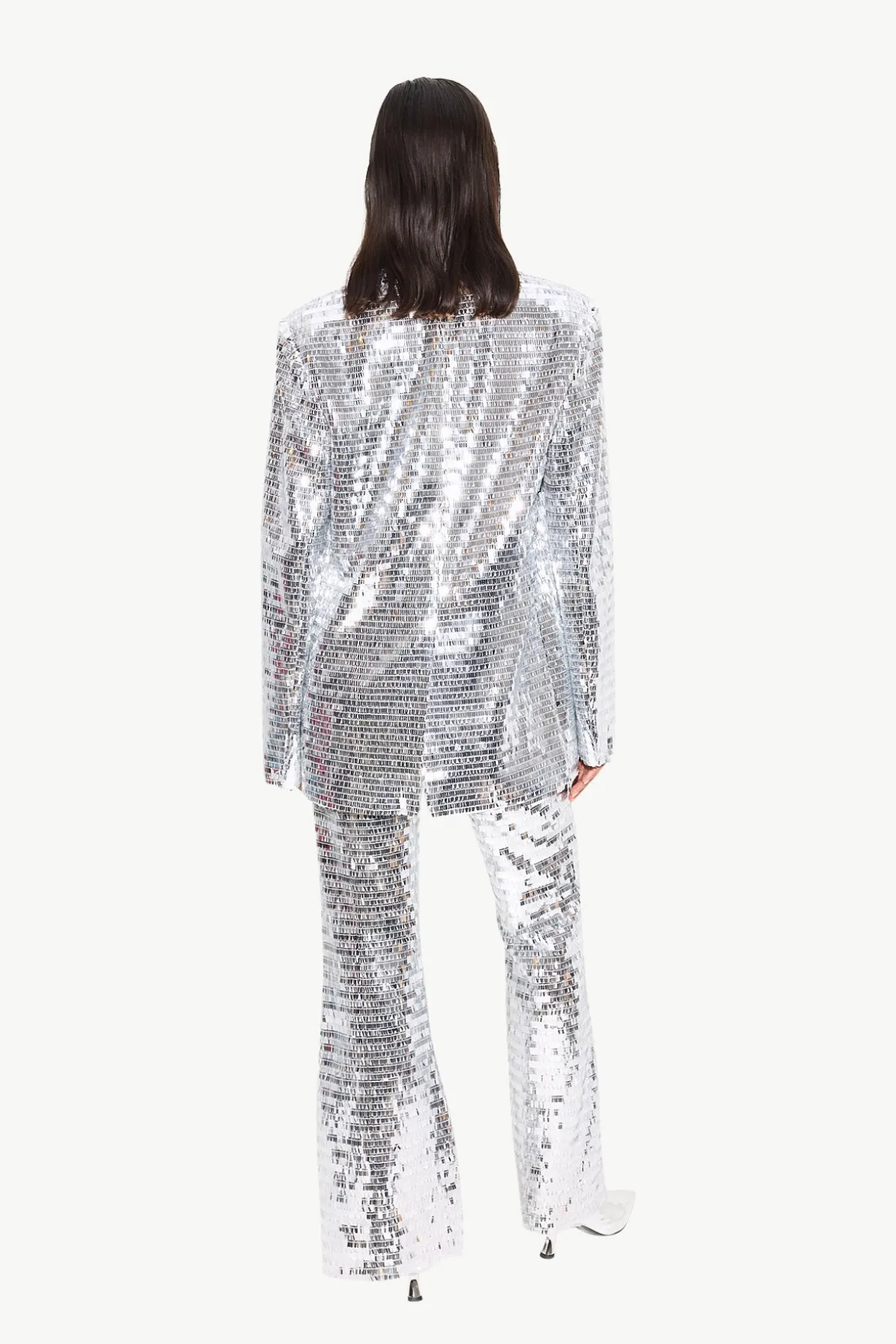Sequin Robo Pant in Satellite Silver