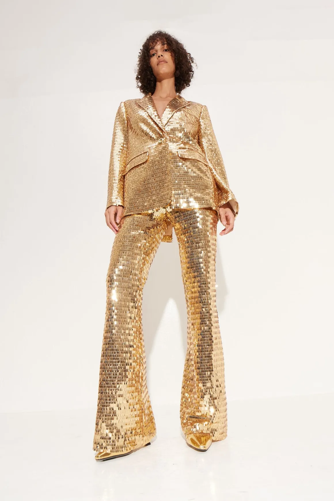 Sequin Robo Pant in Star Gold