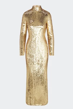 Sequin Sculpty Dress in Star Gold