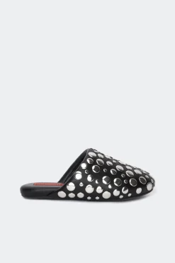 Studded Bubble Slipper in Black/Silver