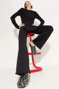 Studded Bubble Slipper in Black/Silver