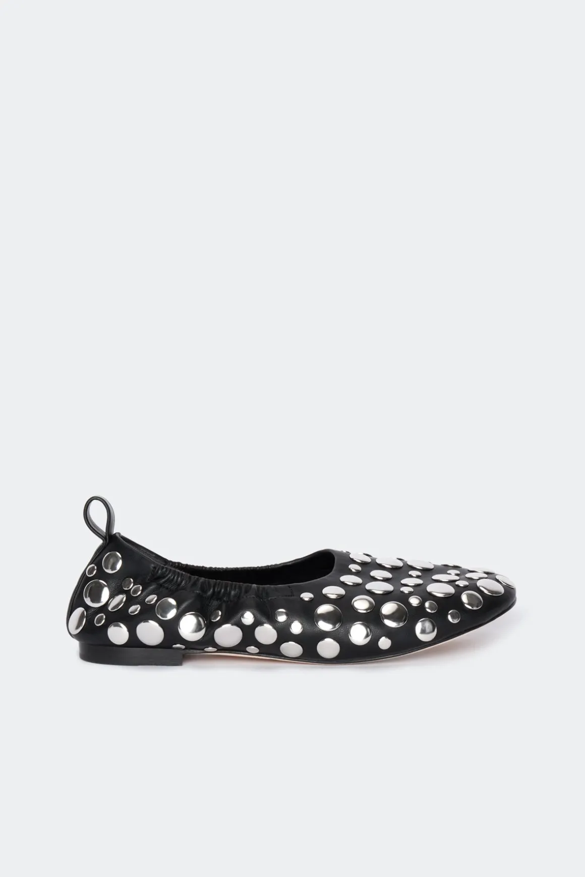 Studded Riad Flats in Black/Silver