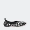 Studded Riad Flats in Black/Silver