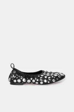 Studded Riad Flats in Black/Silver